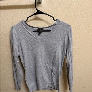 Women's Gray V-Neck Sweater
